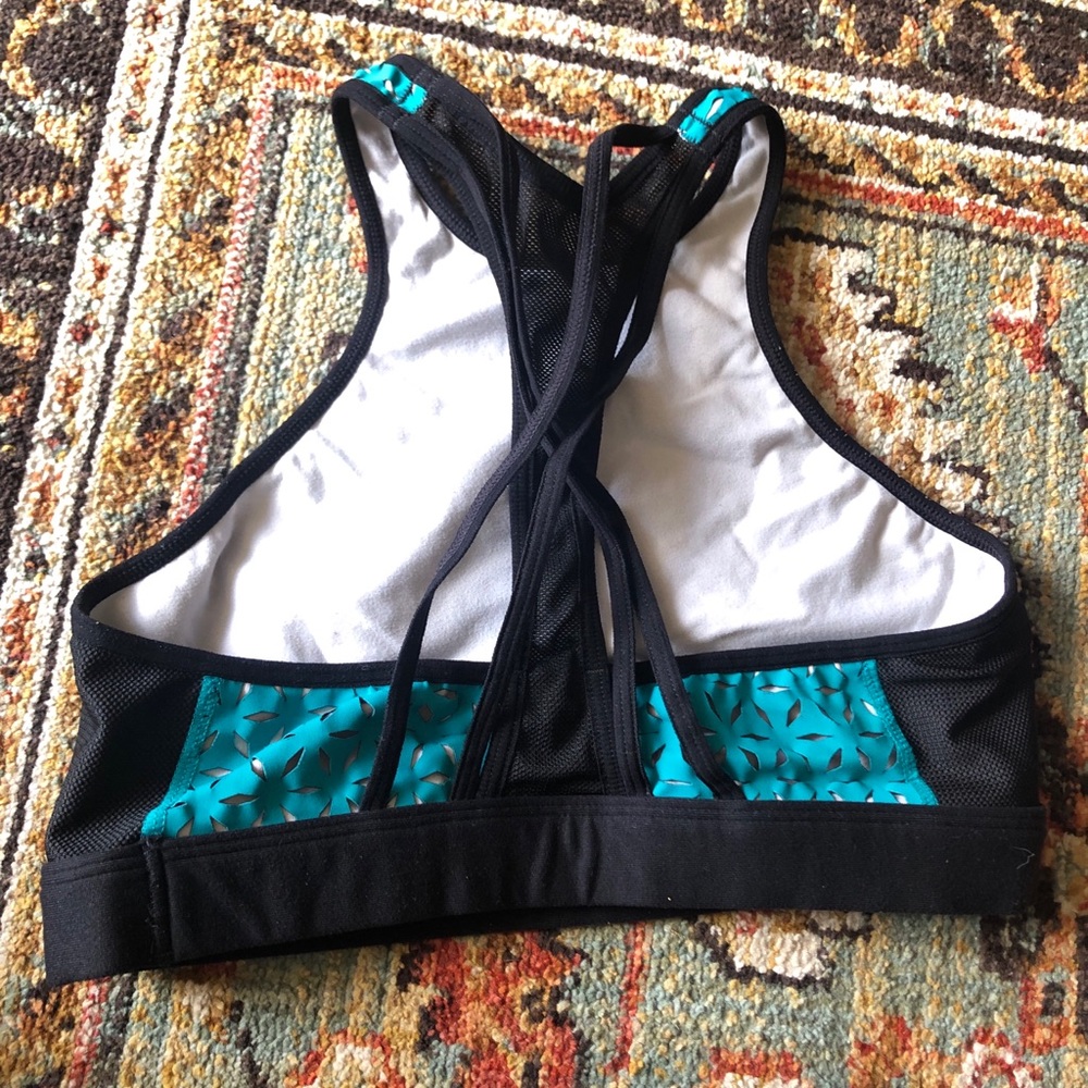 Sports bra. Teal eyelets